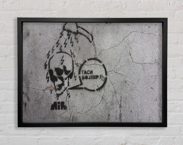 Skull voltage shower Framed Print