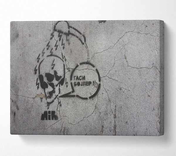  A Canvas Print of Skull voltage shower Canvas Wall Art