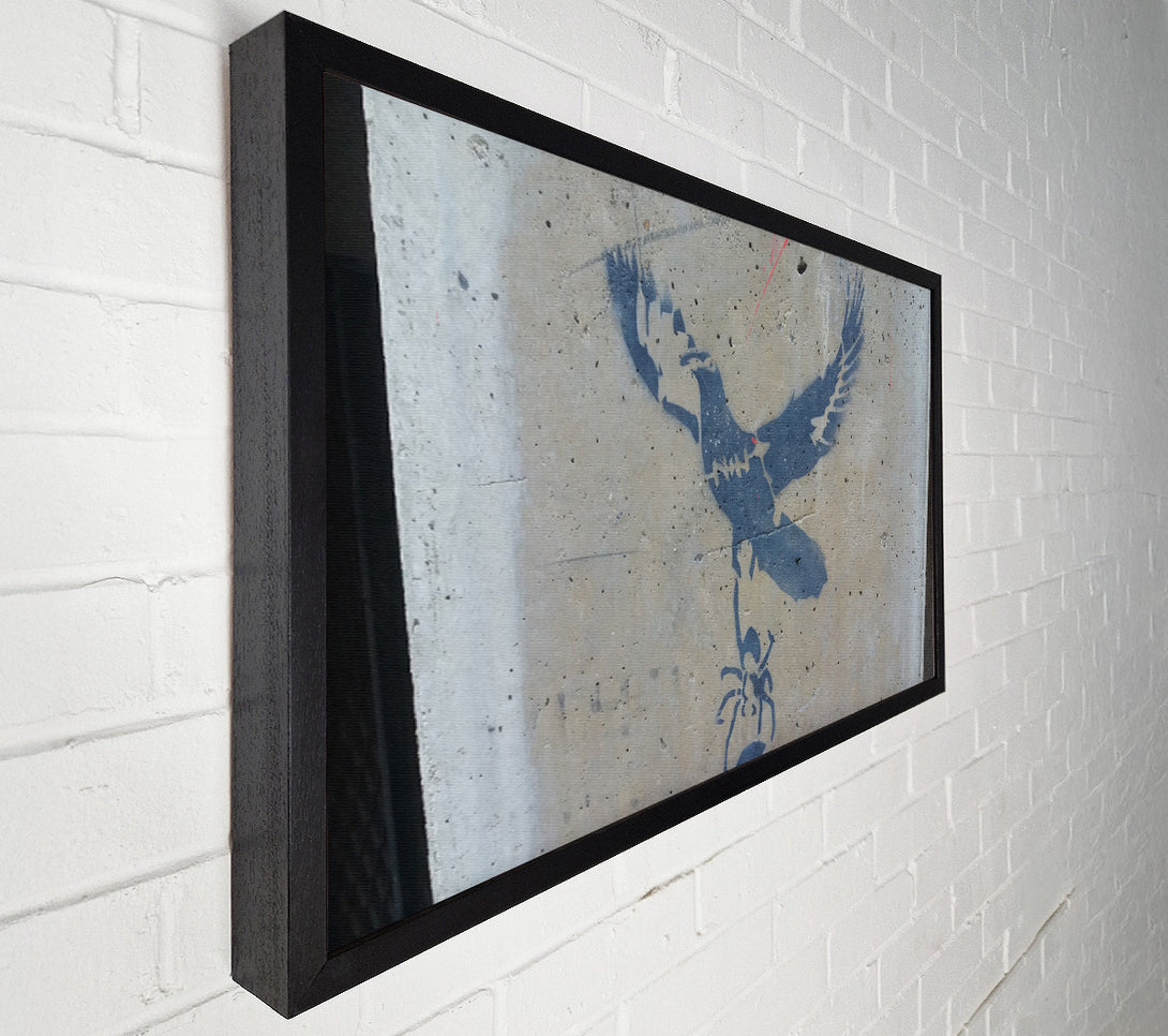  A Canvas Print of Dove taking off with spider Canvas Wall Art