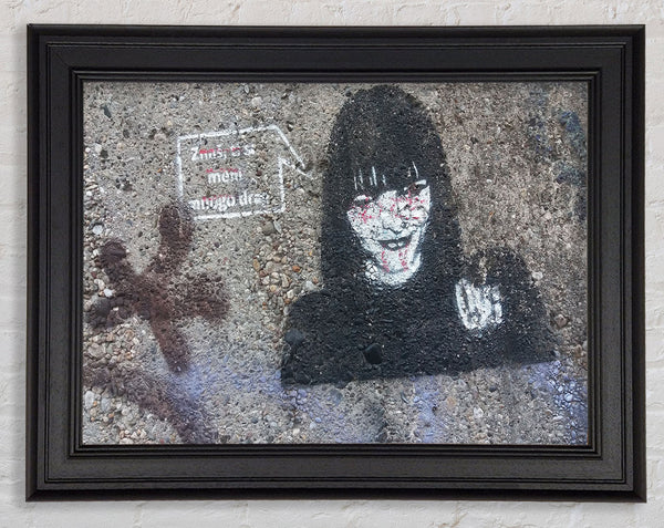 Creepy woman art Framed Print