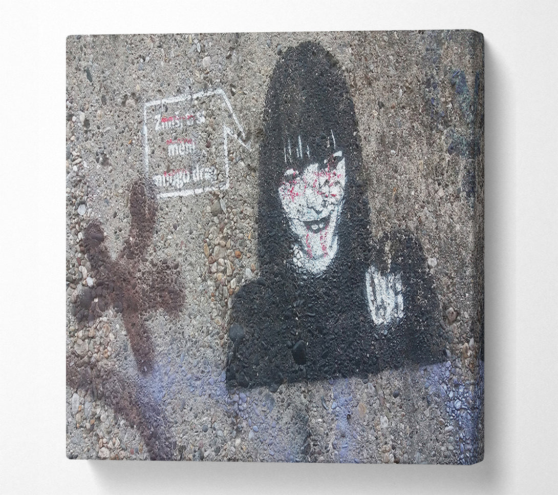  A Canvas Print of Creepy woman art Canvas Print