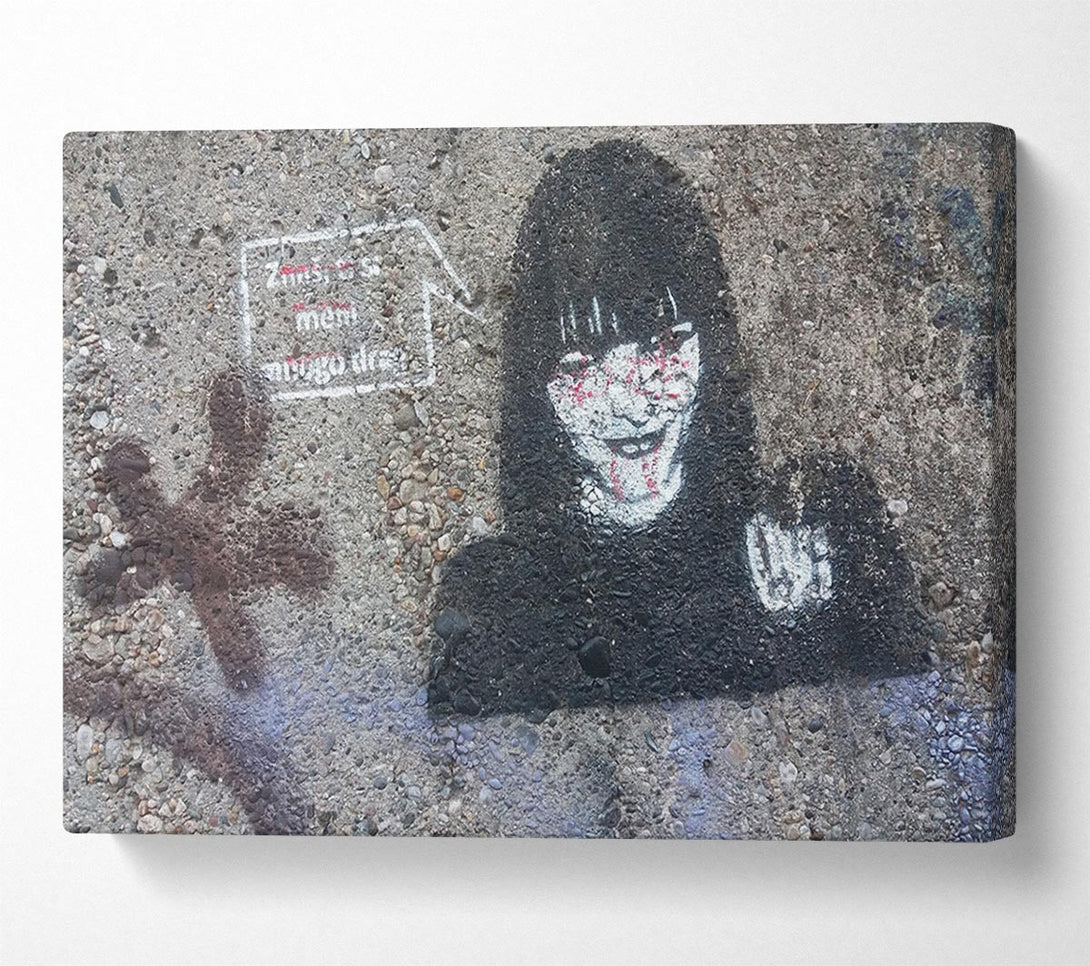  A Canvas Print of Creepy woman art Canvas Print