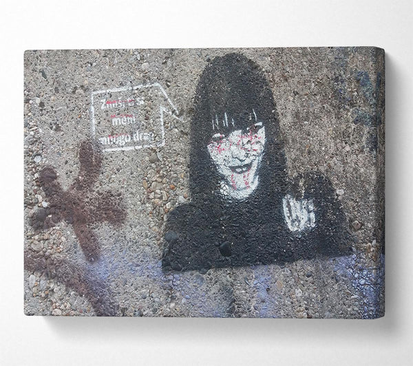  A Canvas Print of Creepy woman art Canvas Print