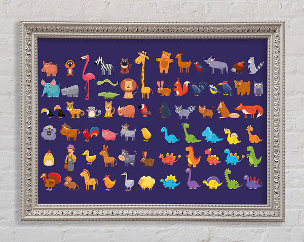 Collection of kids cartoons Framed Print