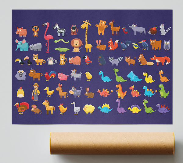 Collection Of Kids Cartoons Giclee Print