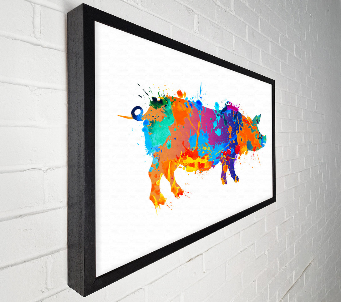  A Canvas Print of Colour splash Pig Canvas Wall Art