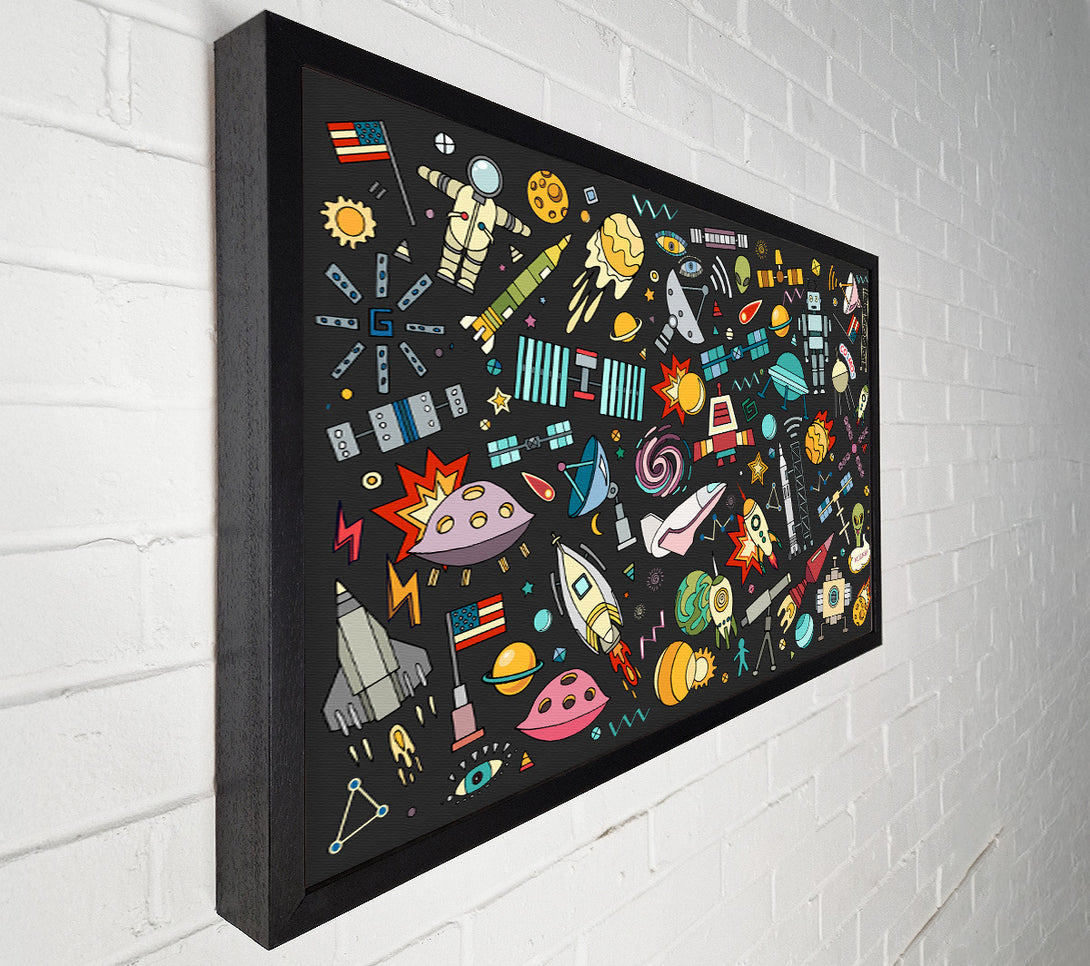  A Canvas Print of Spaceships and UFOS Canvas Print