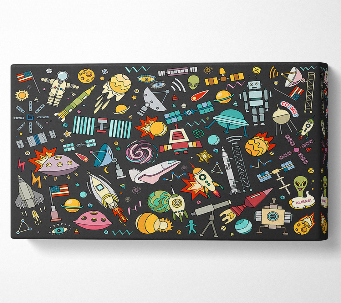  A Canvas Print of Spaceships and UFOS Canvas Print