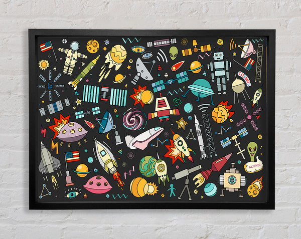 Spaceships and UFOS Framed Print