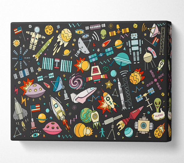  A Canvas Print of Spaceships and UFOS Canvas Print