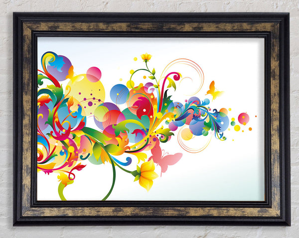 Flowing shapes of spring Framed Print