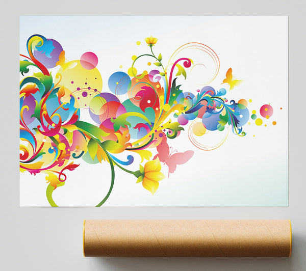 Flowing Shapes Of Spring Poster