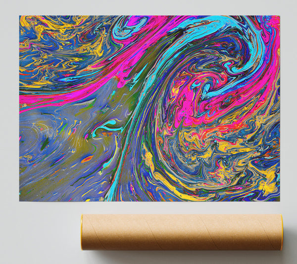 Paint Flows And Mixes Poster
