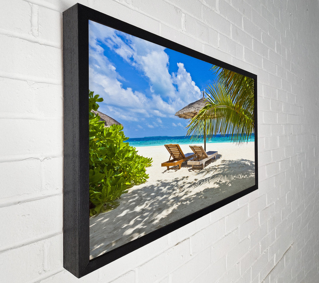  A Canvas Print of Palm beach holiday island Canvas Print