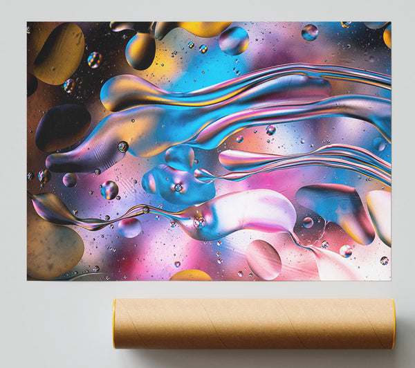 Colour Through The Water Droplets Poster
