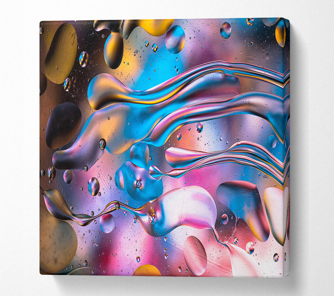  A Canvas Print of Colour through the water droplets Canvas Art