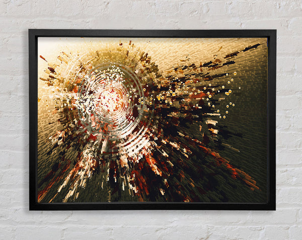 Circular explosion of cubes Framed Print