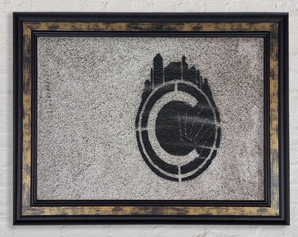 Circle spray shapes Framed Print