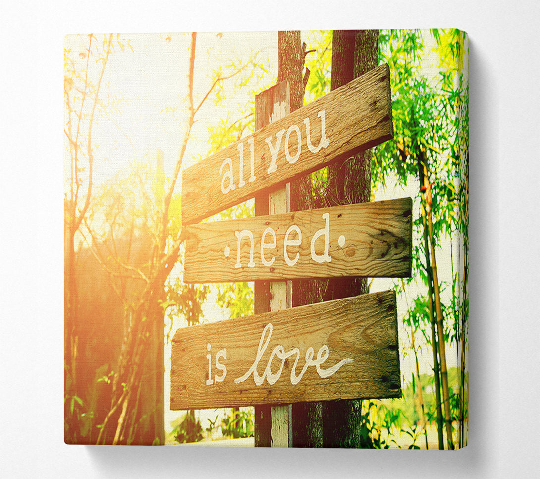  A Canvas Print of All You Need Is Love Canvas Print