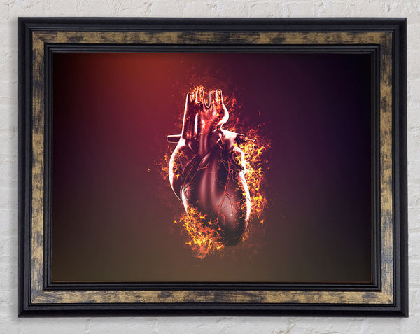 Flaming Heart Framed Print
