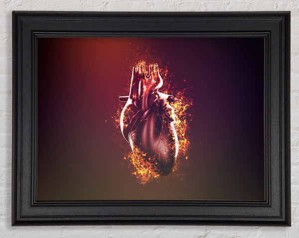 Flaming Heart Framed Print