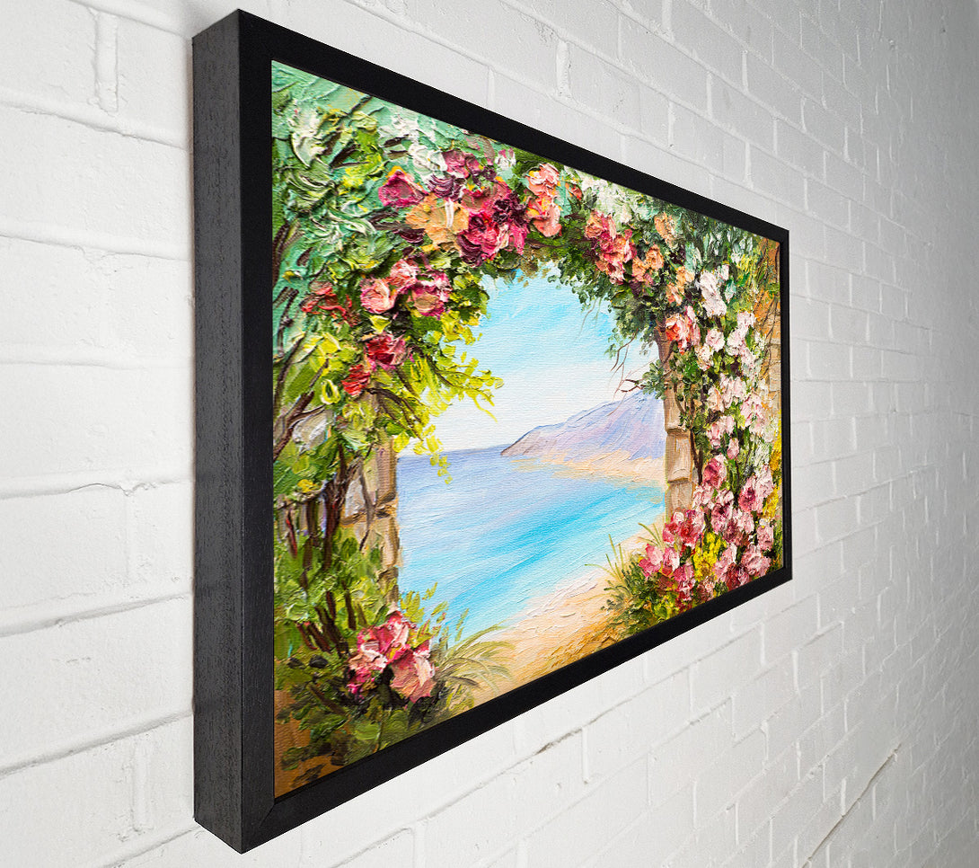  A Canvas Print of Floral View Of The Cove Watercolour Canvas Art