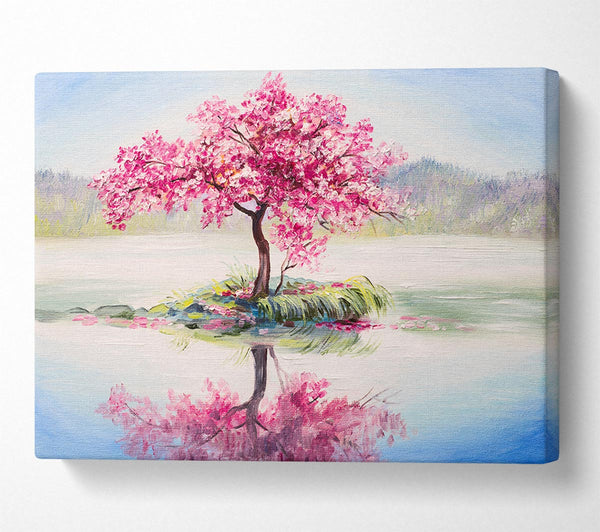  A Canvas Print of Lone Pink Blossom Tree Canvas Print