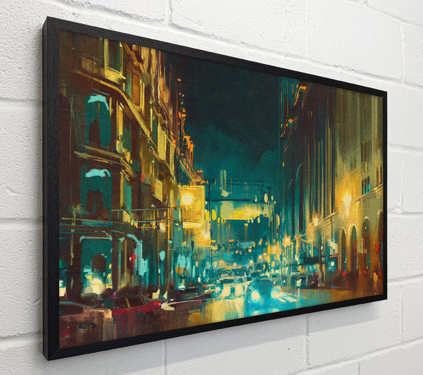 Busy Night Traffic Watercolour