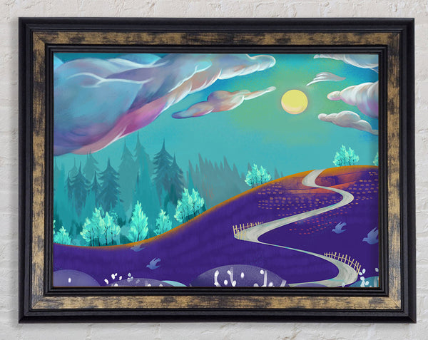 The Road To Pastel Skies Framed Print