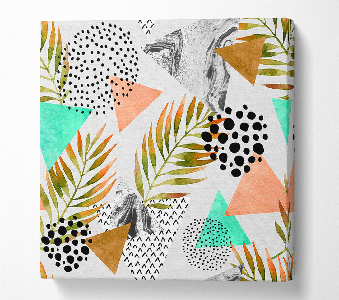  A Canvas Print of Mix Mid Century Plants And Patterns Canvas Print