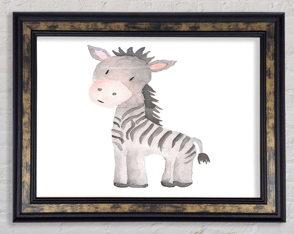 Friendly Zebra Framed Print