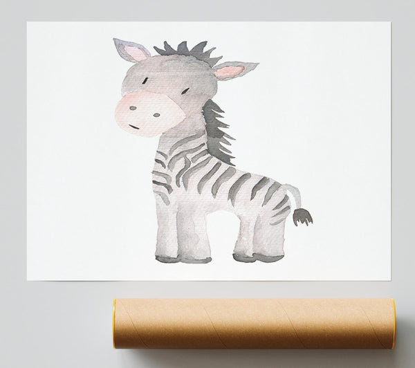 Friendly Zebra Giclee Print