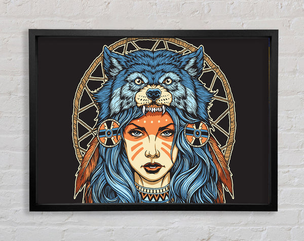 Wolf Head Woman Framed Print
