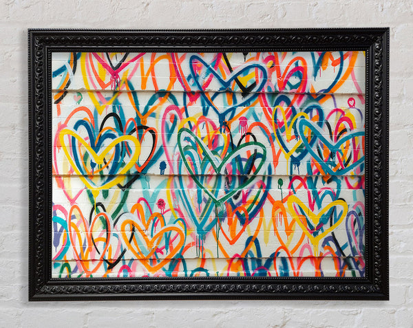 Colour Spectrum Hearts Framed Print