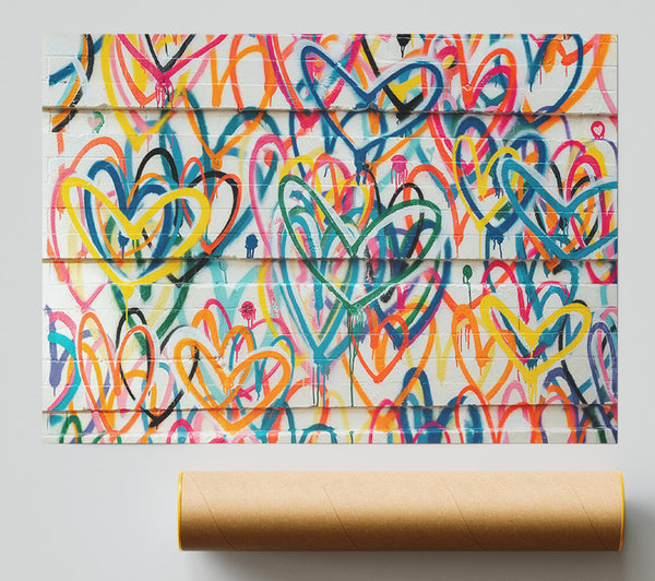 Colour Spectrum Hearts Poster