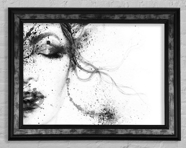 Watercolour Woman Face Framed Print
