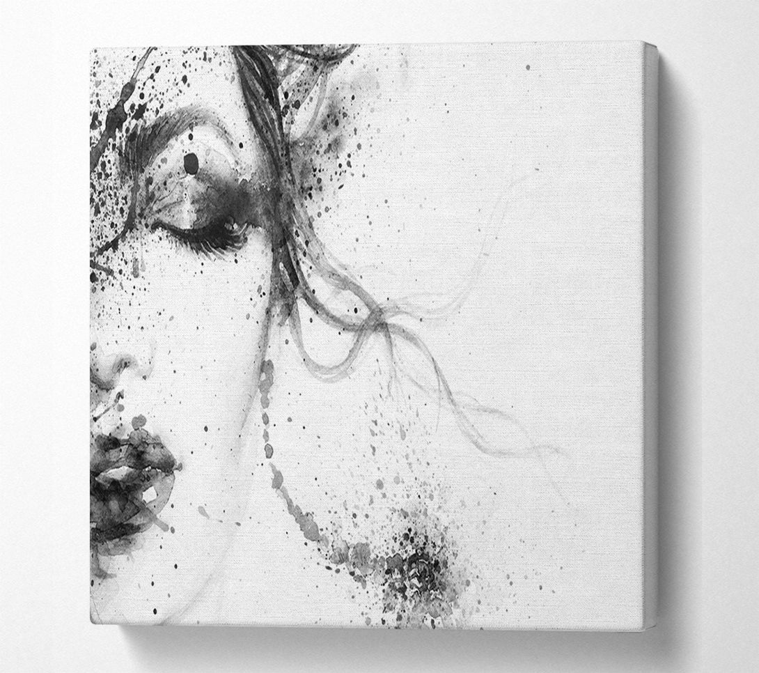  A Canvas Print of Watercolour Woman Face Canvas Wall Art