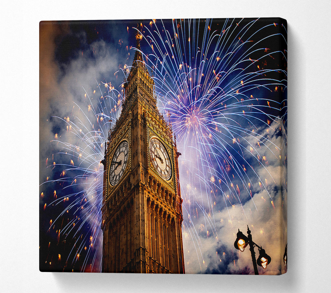  A Canvas Print of Big Ben On New Years Canvas Print