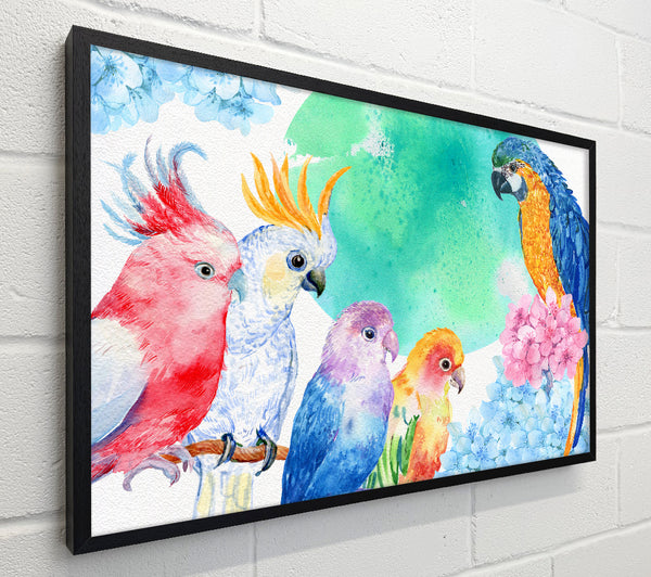 Array Of Watercolour Parrots