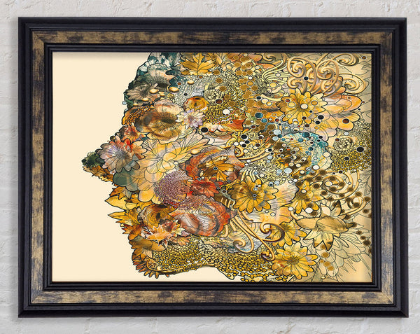 Floral Face Framed Print