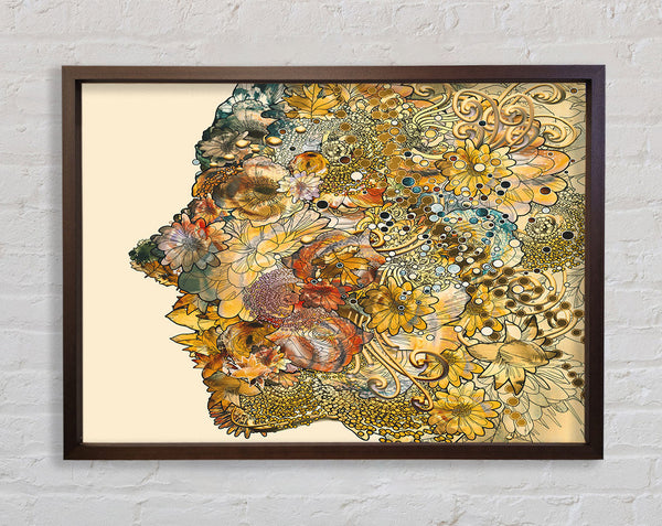 Floral Face Framed Print