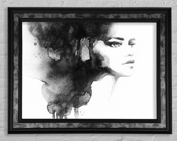 Watercolour Woman Portrait Framed Print