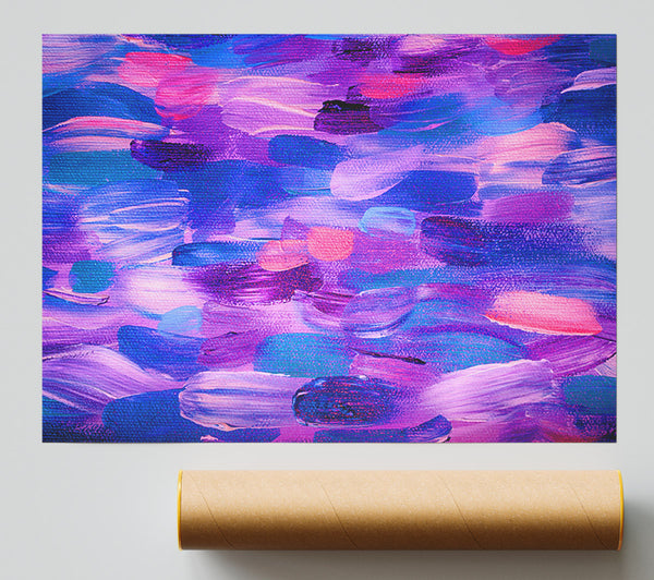 Purple And Lilac Brush Strokes Print