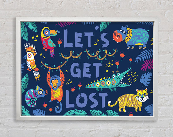 Lets Get Lost Animals Framed Print