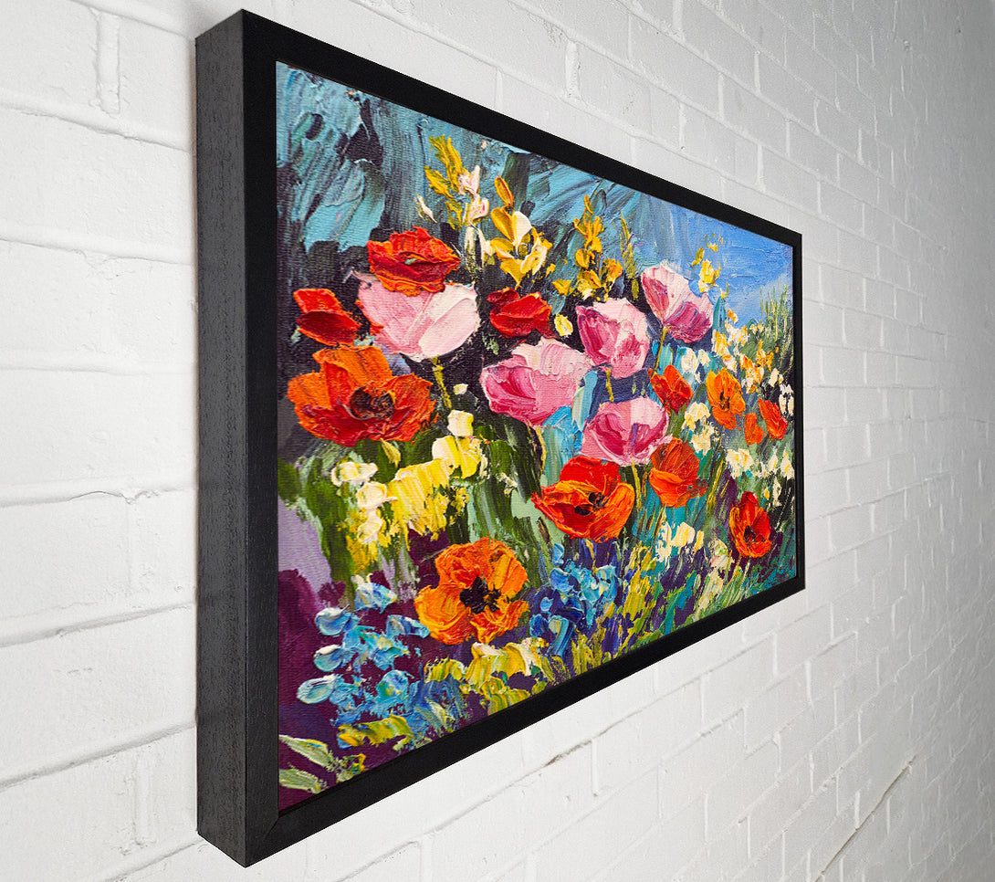 A Canvas Print of Mixed Poppies In The Sun Canvas Wall Art