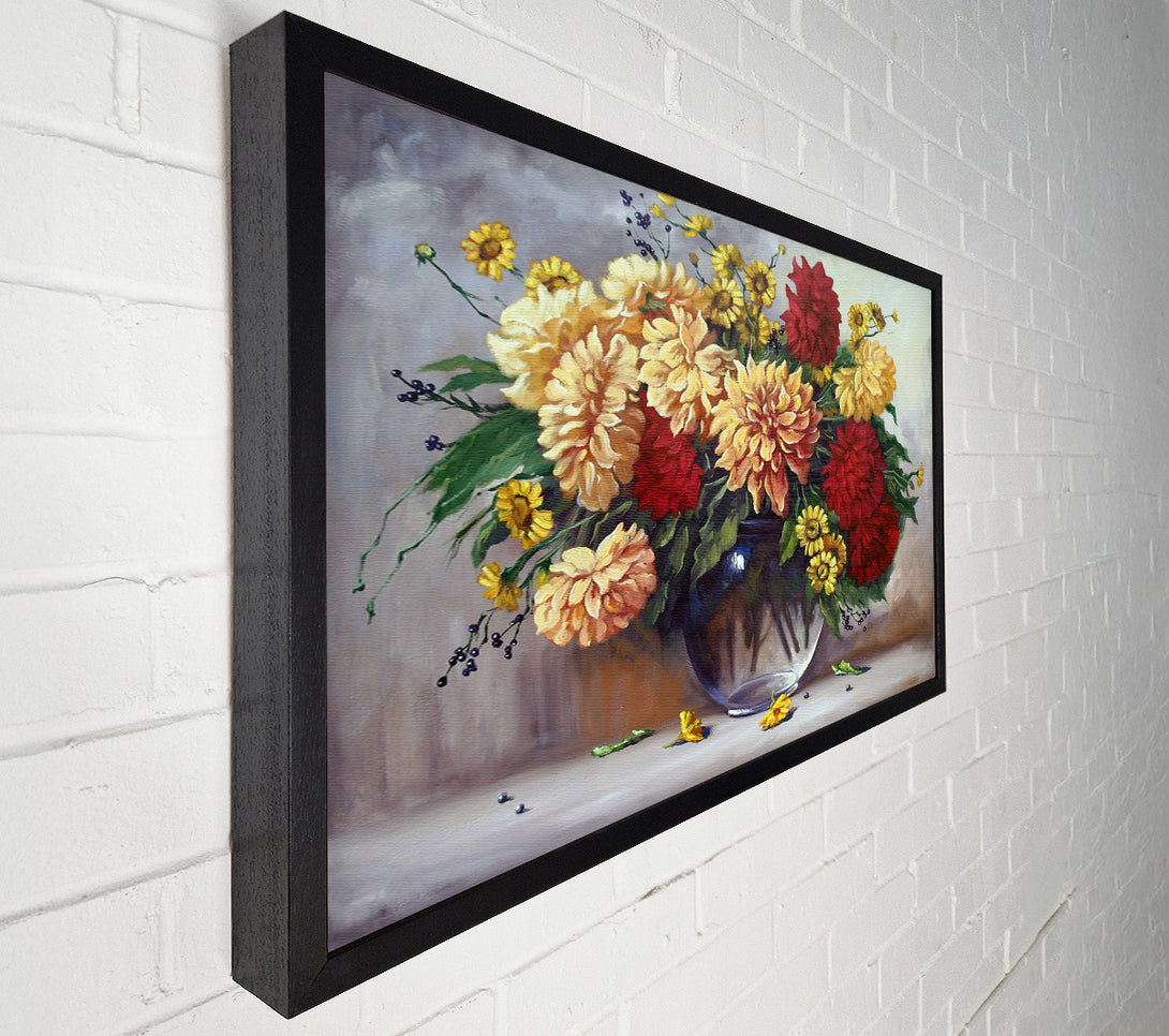  A Canvas Print of Vase Of Flowers Painting Canvas Print