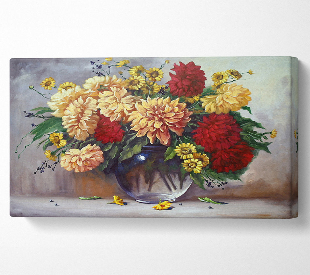  A Canvas Print of Vase Of Flowers Painting Canvas Print