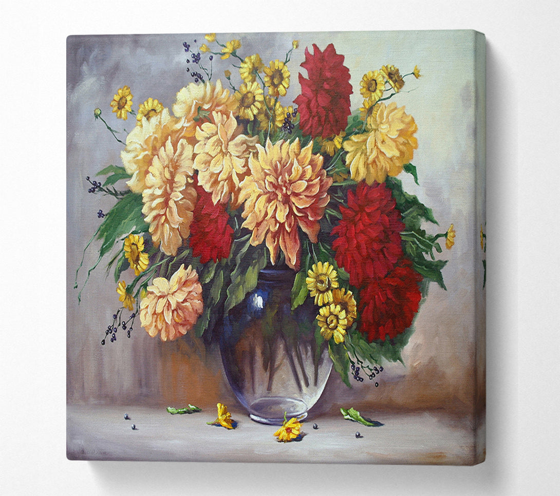  A Canvas Print of Vase Of Flowers Painting Canvas Print