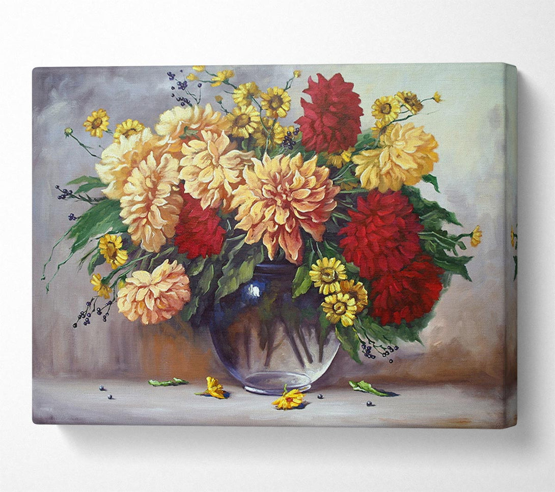  A Canvas Print of Vase Of Flowers Painting Canvas Print
