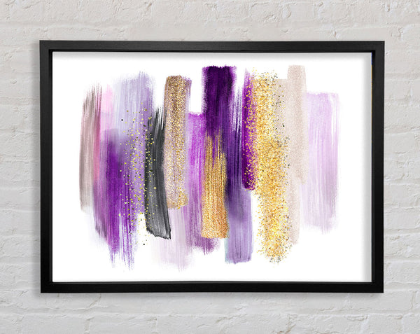Strong Brush Strokes Glitter Framed Print